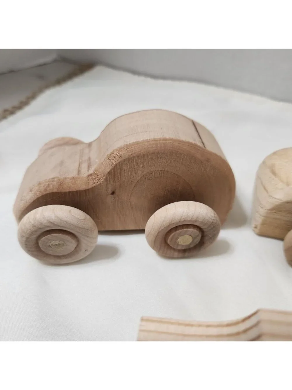 Handcrafted Wooden Toy Cars Set Of 4 – Natural Finish Durable Wooden Wheels